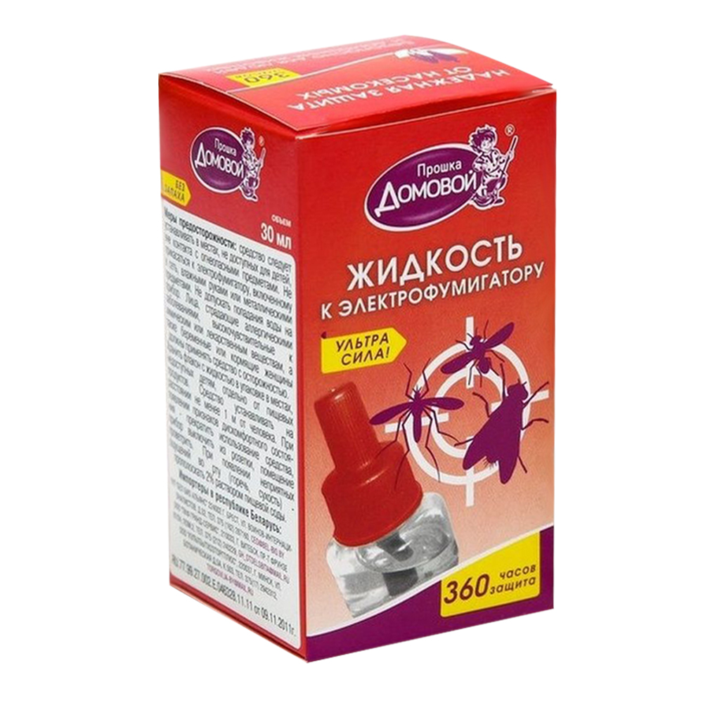 картинка Жидкость Домовой Прошка Ультра сила, от комаров и мух, 40 мл 