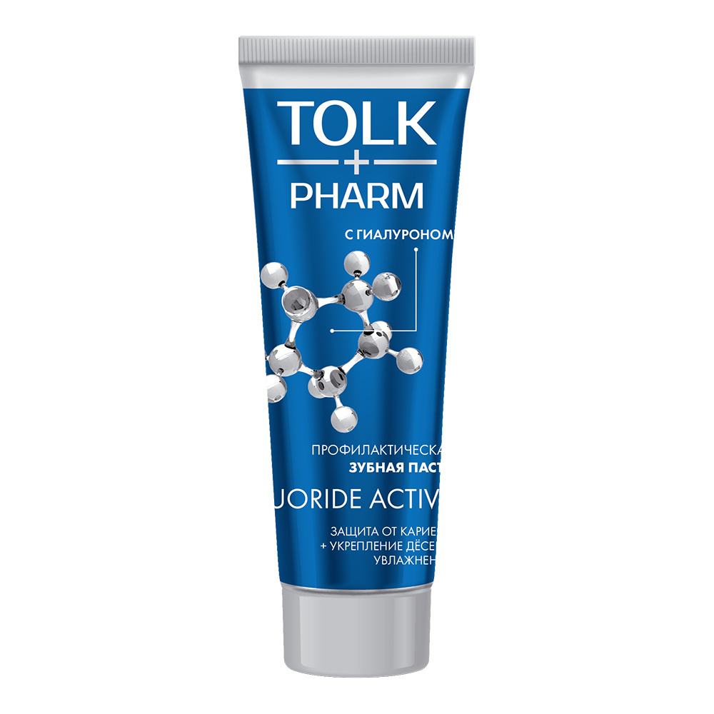 картинка Зубная паста TOLK PHARM Fluoride activе защита от кариеса и укрепление дёсен, 100 г 