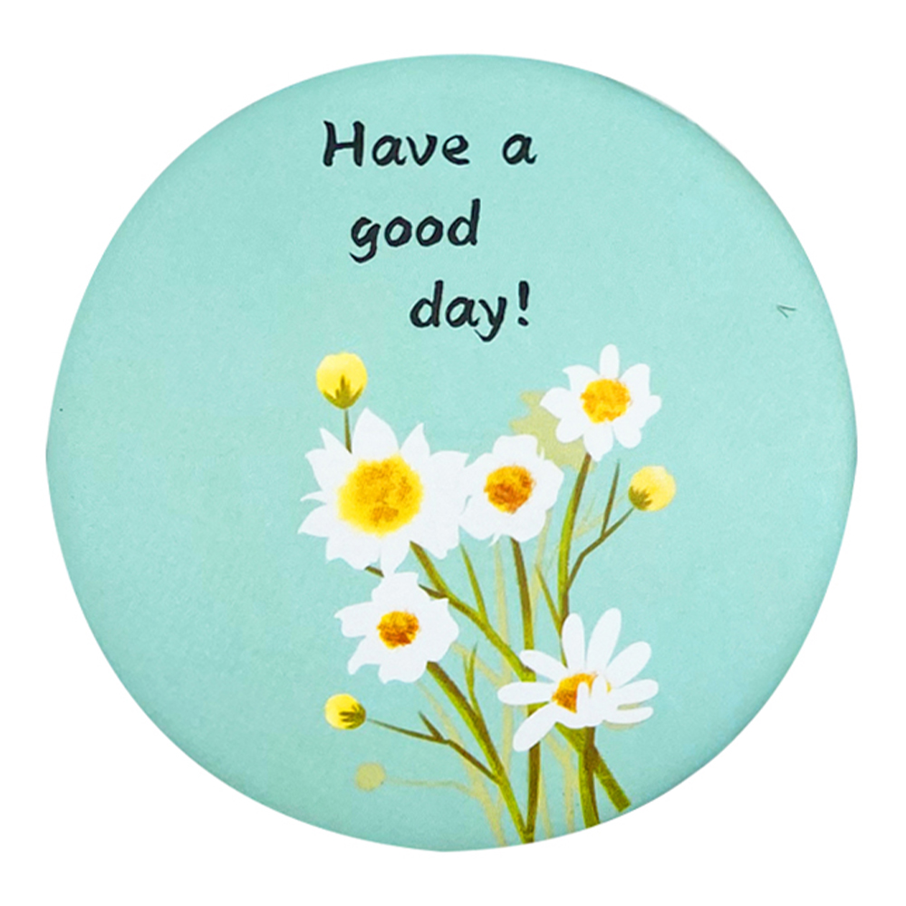 картинка Зеркало 4649 карманное,круглое, Ромашки 7 см 