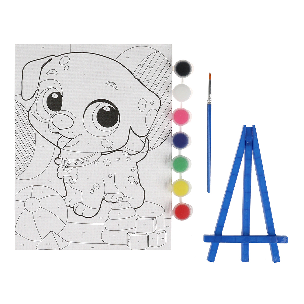 картинка Раскраска CANV17X23-113690 MultiArt по номерам, Долматинец, 17*23 см 