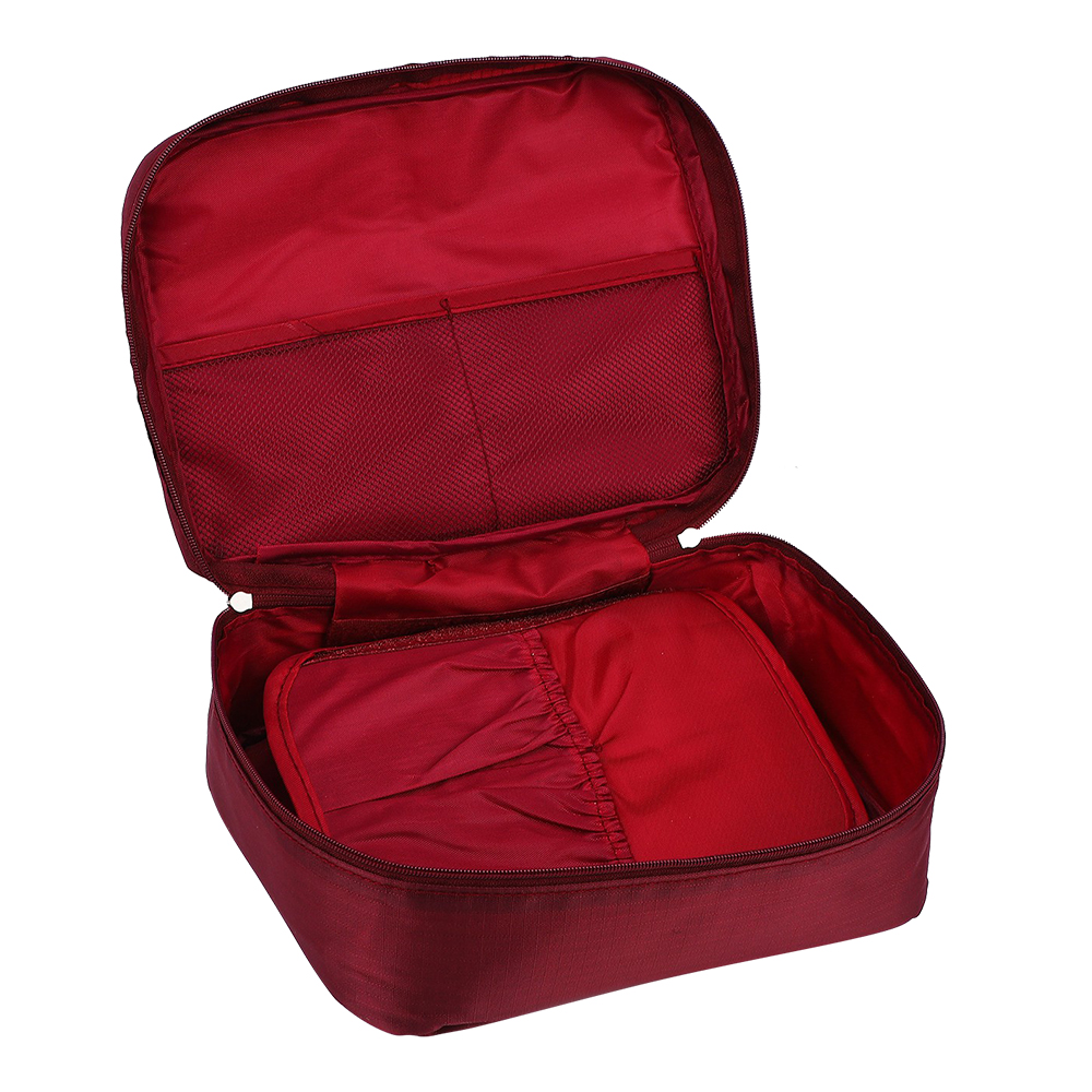 картинка Косметичка 2804931 на молнии 20*8*16,5 см, текстиль, бордовый 