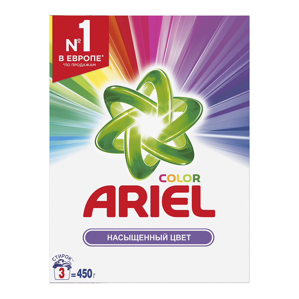 картинка Стиральный порошок Аriel Deluxe Color&Style, для цветного белья, автомат, 450 г 