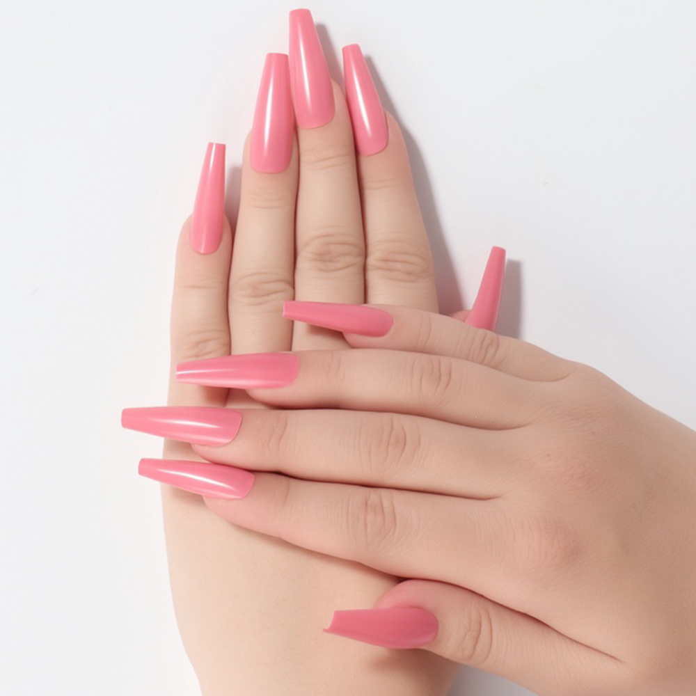 картинка Ногти накладные Queen Fair 9718394 форма балерина,100шт в контейнере, розовые 