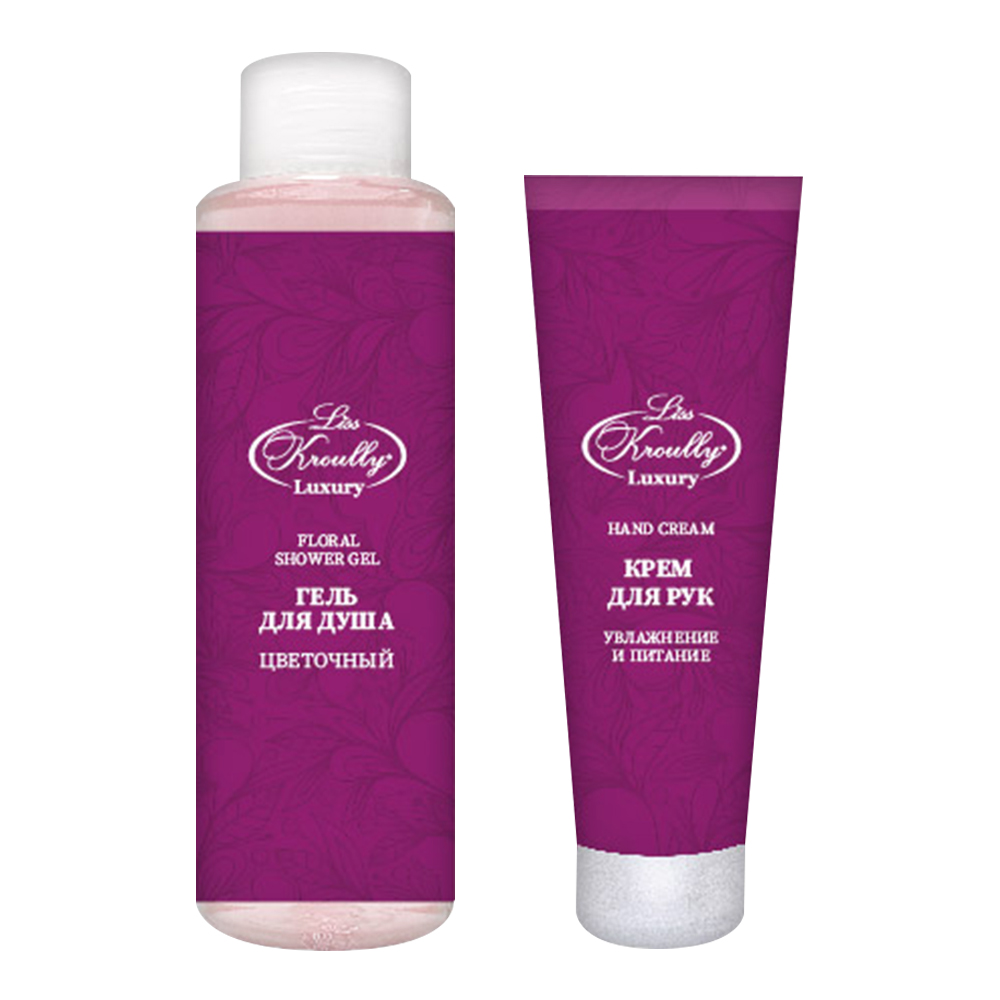 картинка Набор подарочный Liss Kroully WN-2404 (крем для рук и ногтей 75 мл + гель для душа Цветочный 260 мл), женский 