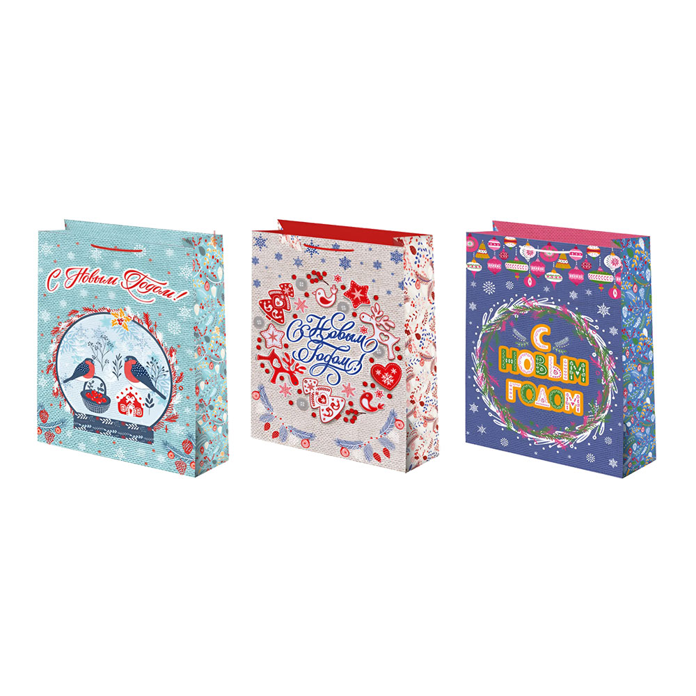 Пакет подарочный Ч43358 новогодний 14*20 см