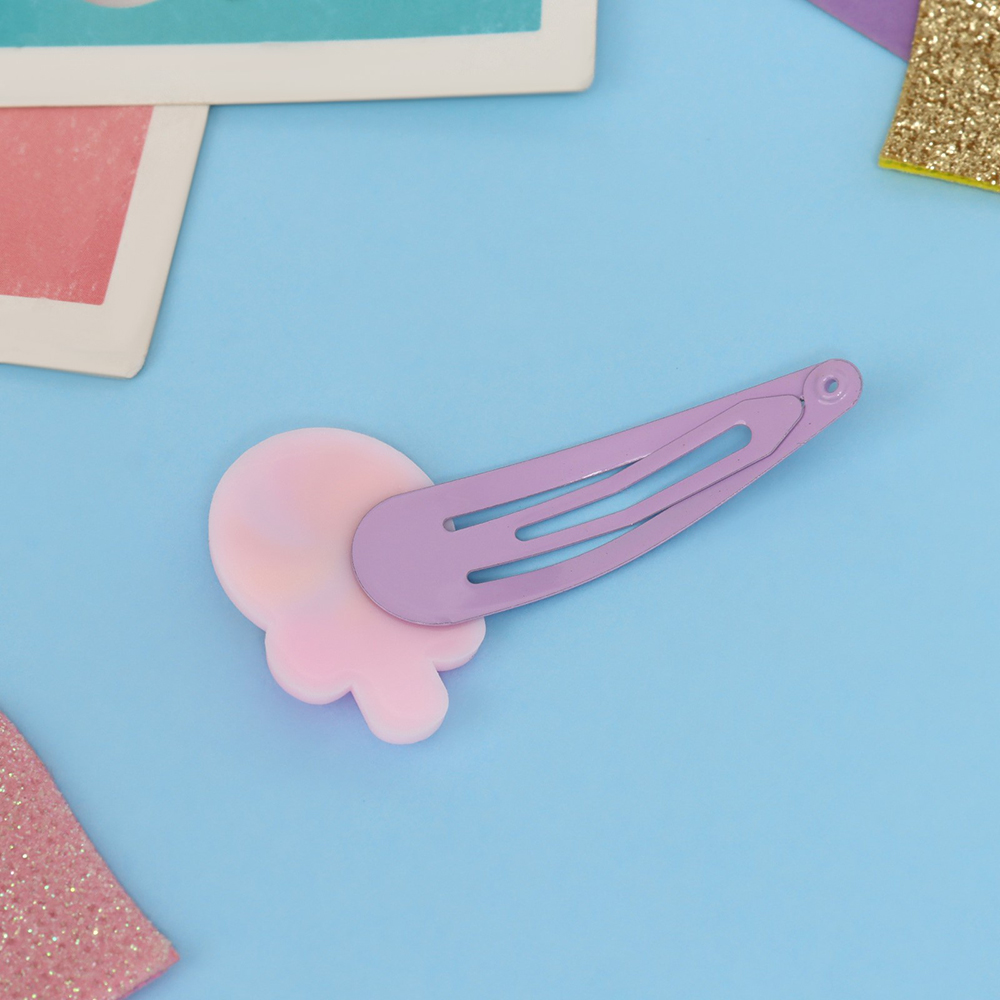 картинка Набор для волос Выбражулька 10454791 Ширли (2 резинки + 4 невидимк) рожок, сиреневый 