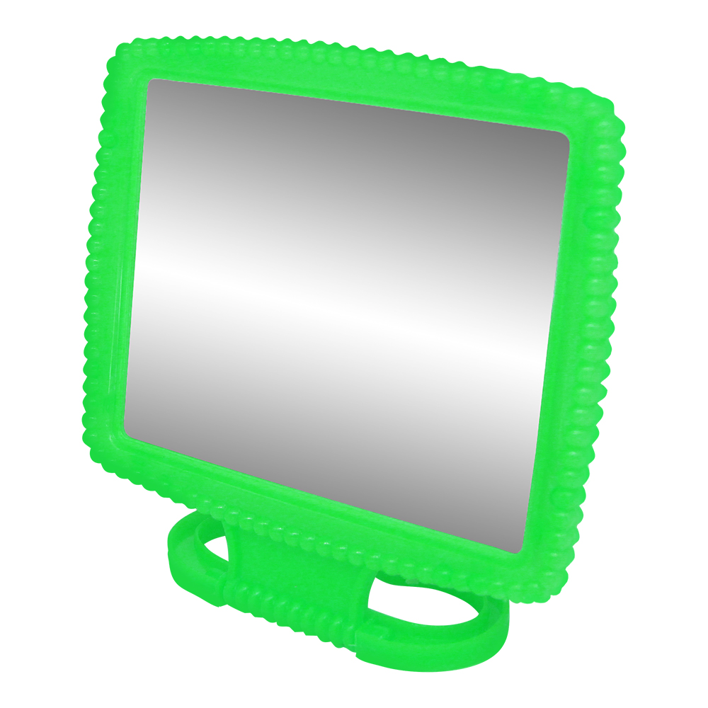 картинка Зеркало ZCDE-05 настольное квадратное 13*10,5 см, пластик, зеленый 