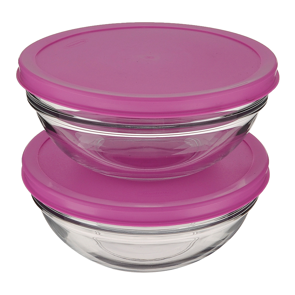 Набор салатников Pasabahce 53573BD4 Шеф, с крышкой, 2шт 200 мм, 1,5 л, стекло, прозрачные