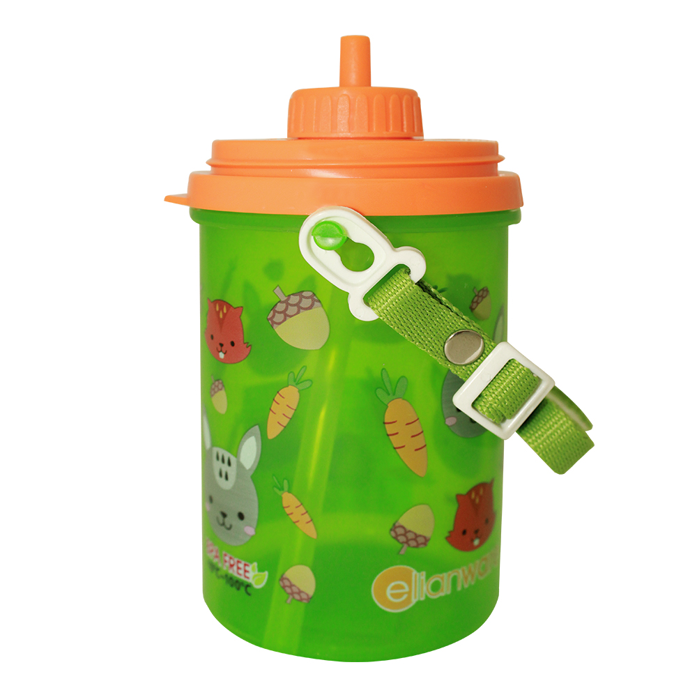 Бутылка для воды детская с трубочкой  Е-81 (Т) пластик, 0,39 л