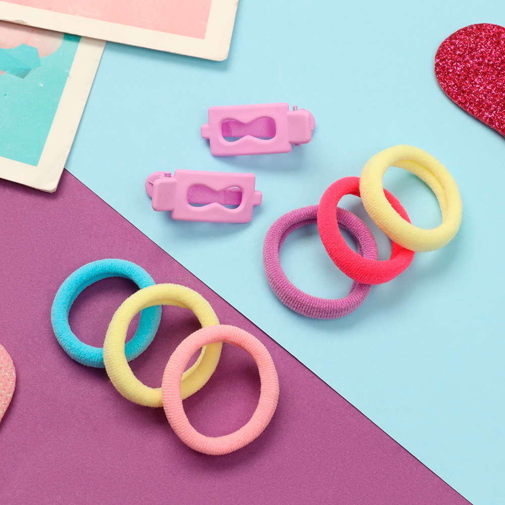 картинка Набор для волос 10309456 Карамель (10 резинок1,5см+2 зажима),бесконечность, разноцветный 