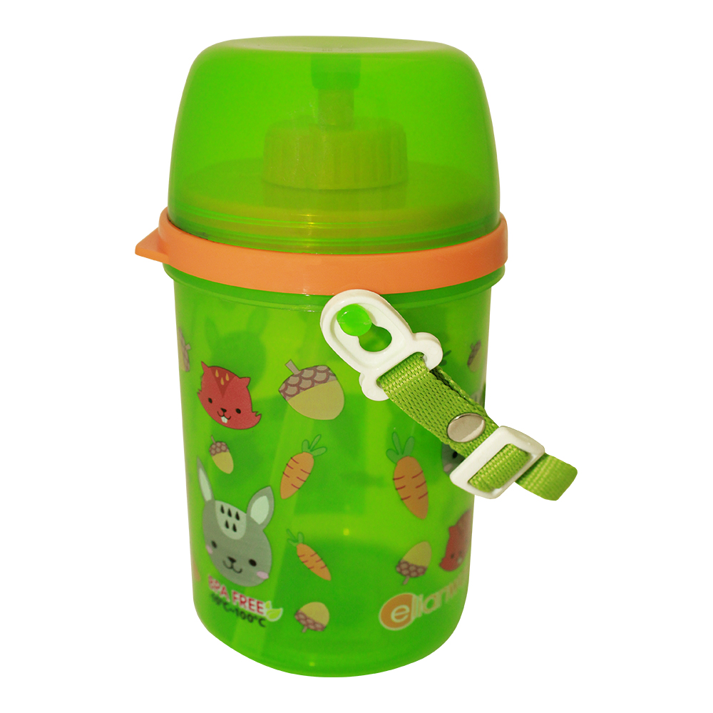 Бутылка для воды детская с трубочкой  Е-81 (Т) пластик, 0,39 л