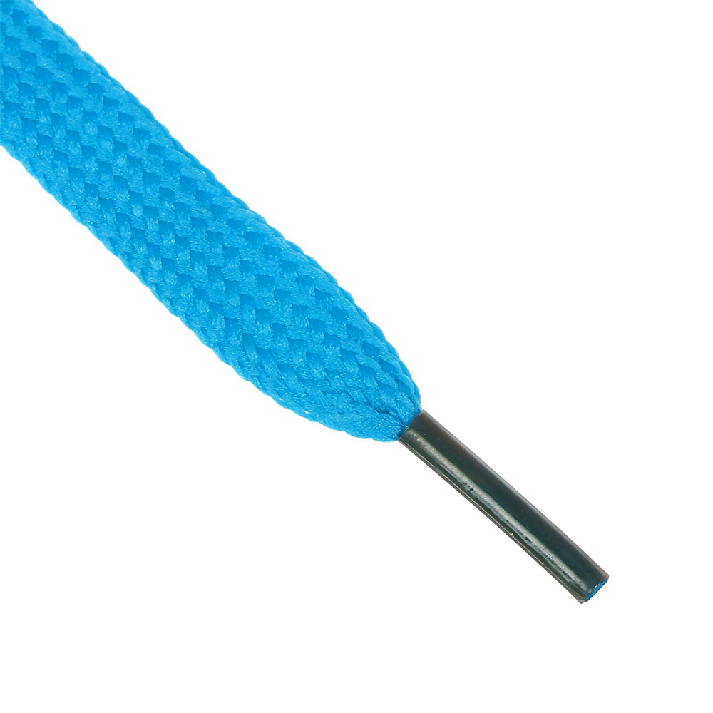 картинка Шнурки для обуви 1512876 плоские, 7 мм, голубой неоновый, 120 см 