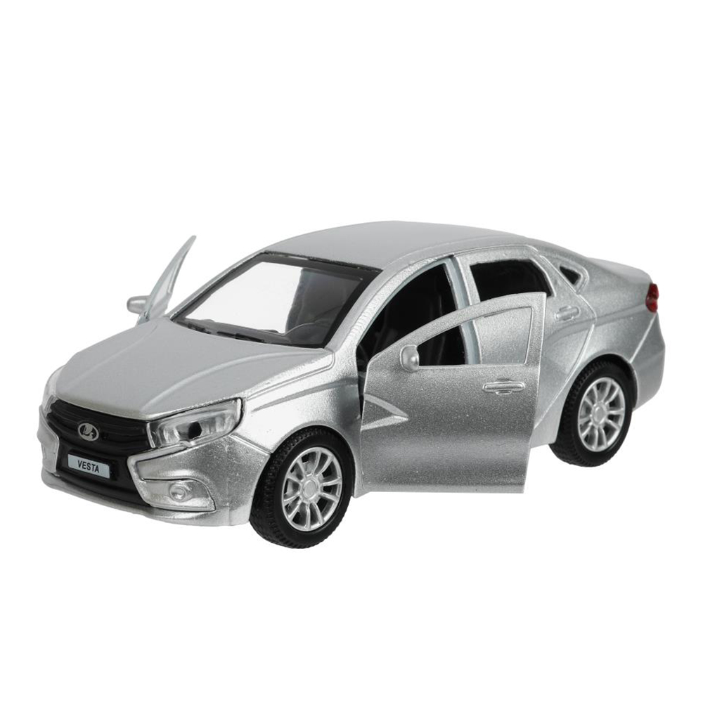 картинка Машина VESTA-12-GR Технопарк Lada Vesta, двери открываются, 11,5 см, металл, цвет: серый 