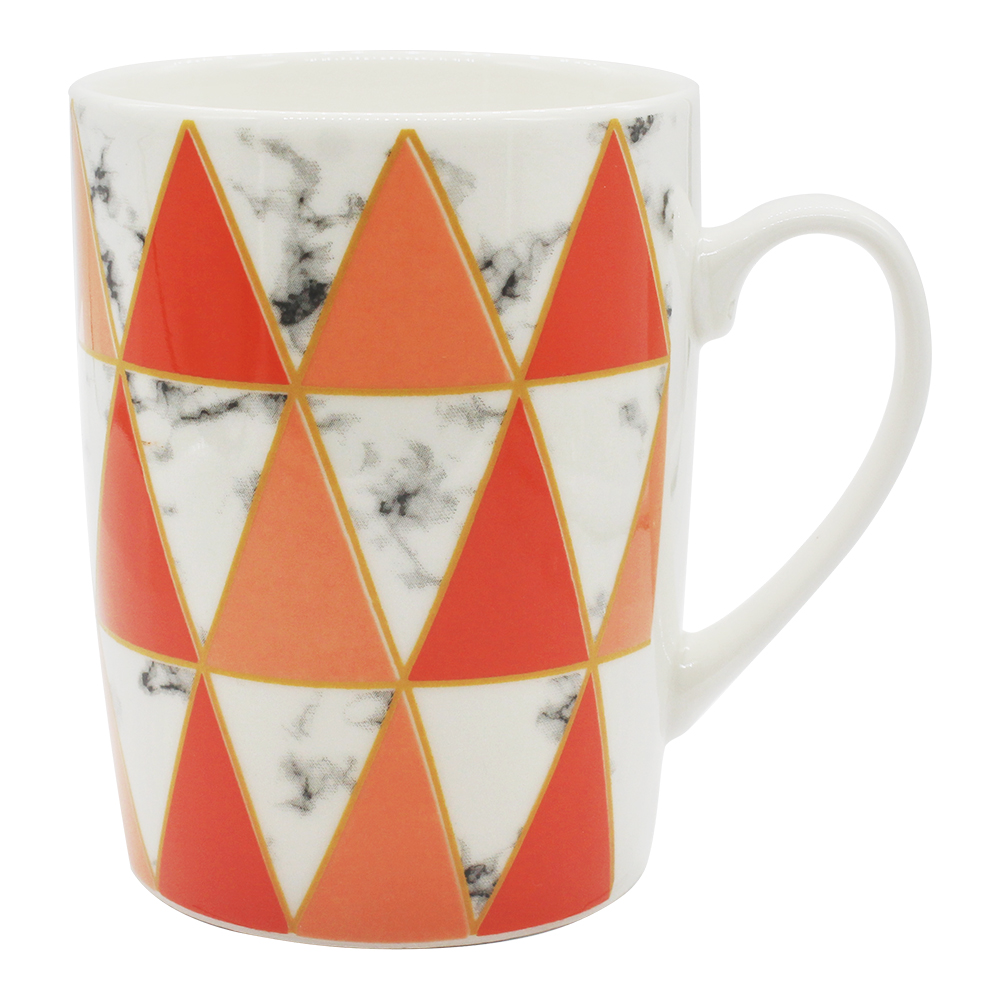 Кружка керамическая KKR-175 Оранжевый узор, 370 мл