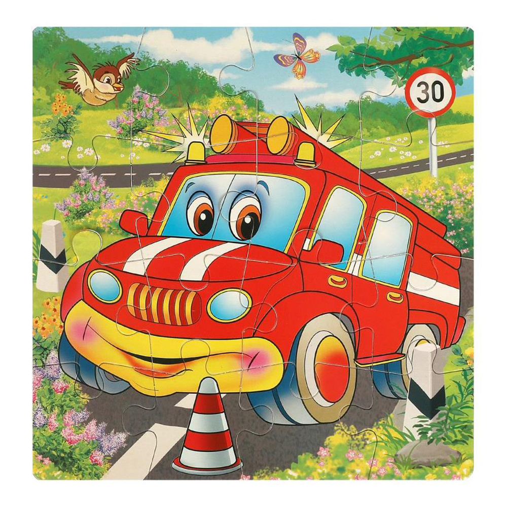 картинка Пазл 2990 Машинки, 16 элементов 