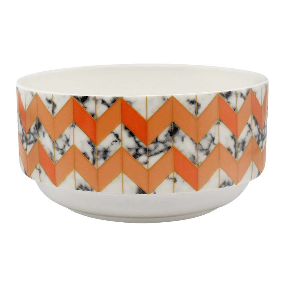 Пиала PK-175 керамическая, Оранжевый узор, 500 мл