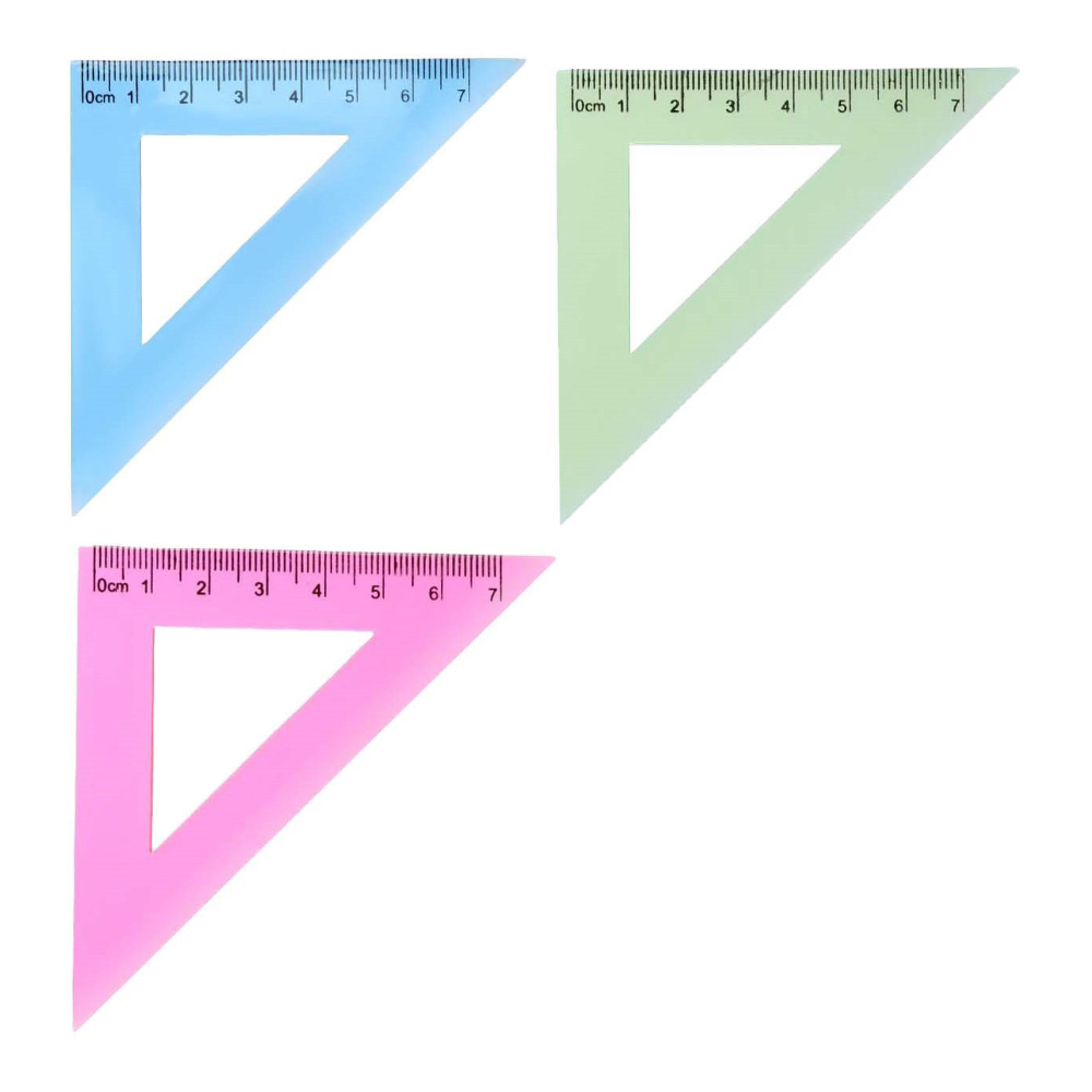 Треугольник Calligrata 5471919 Neon 7 см, 45°, пластик, в ассортименте