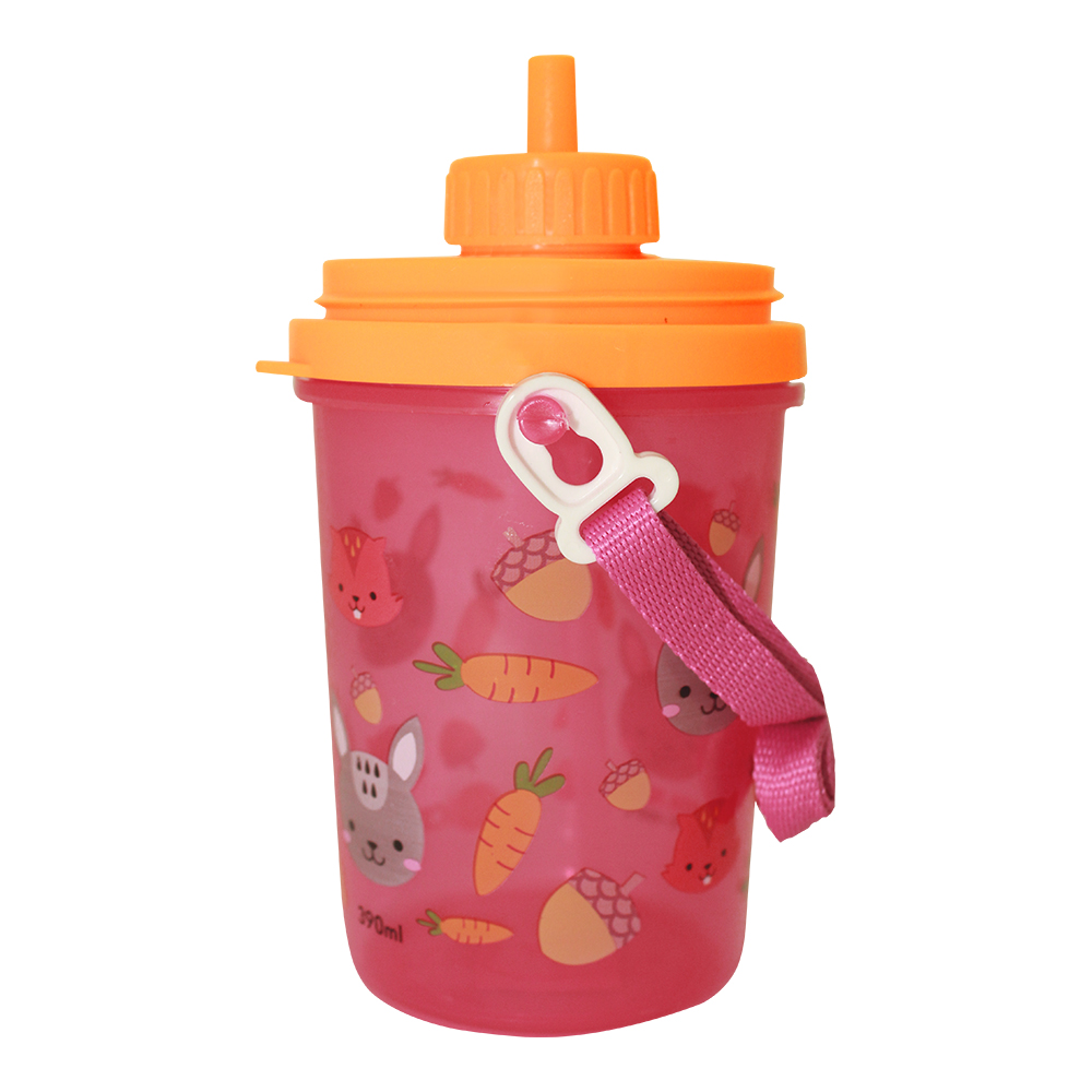 Бутылка для воды детская с трубочкой  Е-81 (Т) пластик, 0,39 л