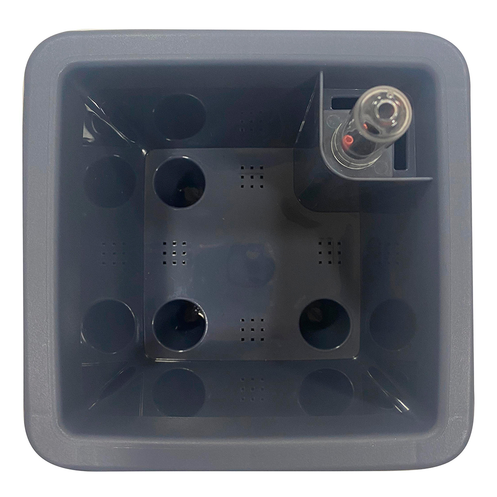 картинка Кашпо InGreenIG622511026 Munchen с автополивом, квадратный, пластик, вулканический серый, 20 л 