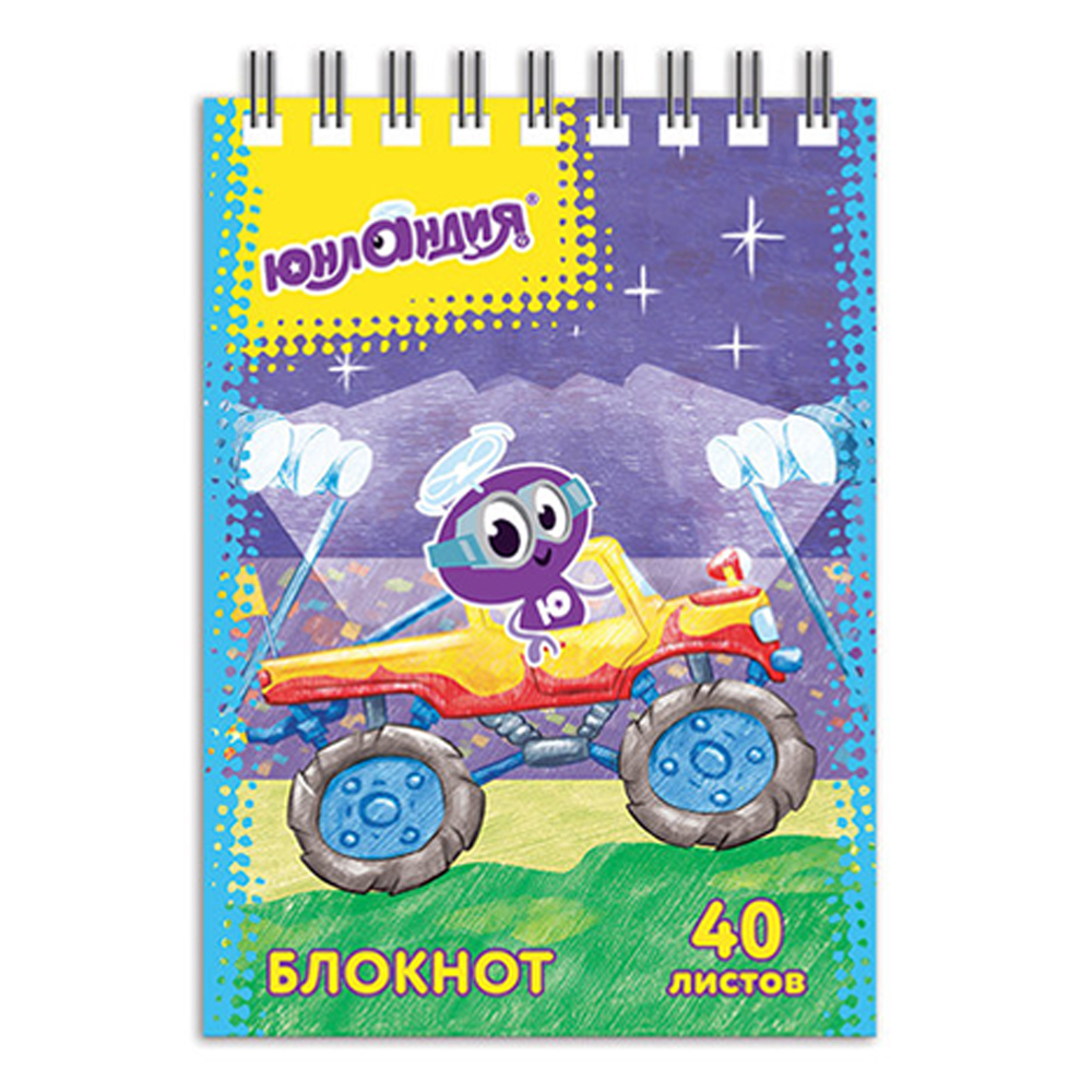 Блокнот Юнландия 129858 А7 гребень Юнландик Сладости, клетка, 40 листов