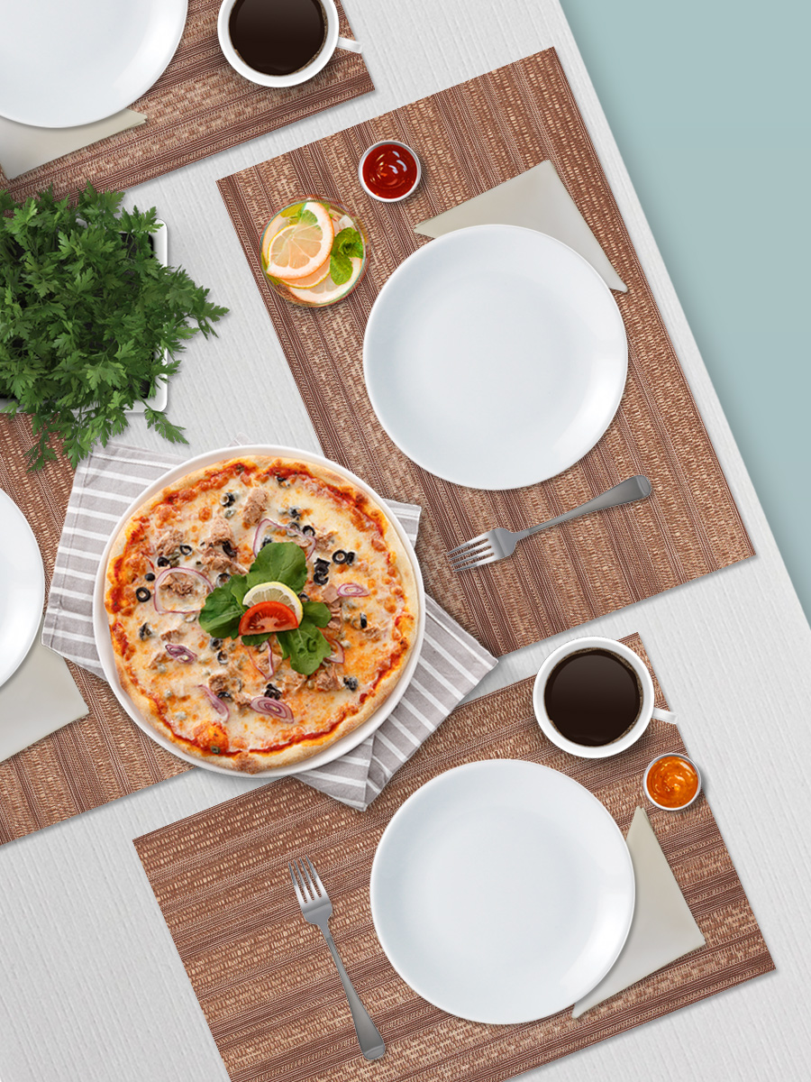 Термосалфетка кухонная (плейсмат) TSPP-01 Полосы 30*45 см, ПВХ, медный, 1 шт