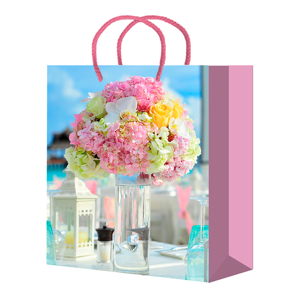 Пакет подарочный MS25-611/612/613/614/615 Цветы 14*20*6,5 см, в ассортименте