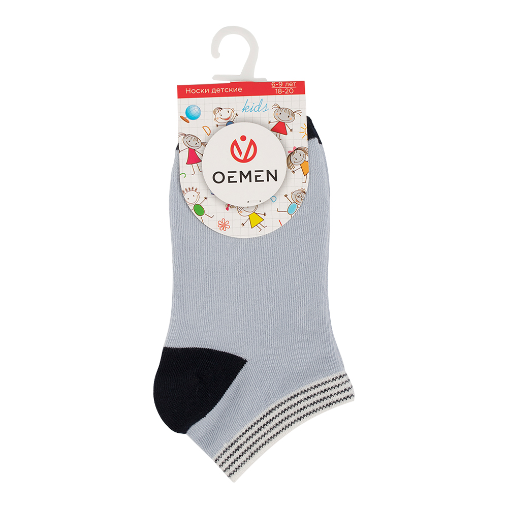 Носки детские для мальчиков Oemen KS012 с полоской, размер 18-20, голубой