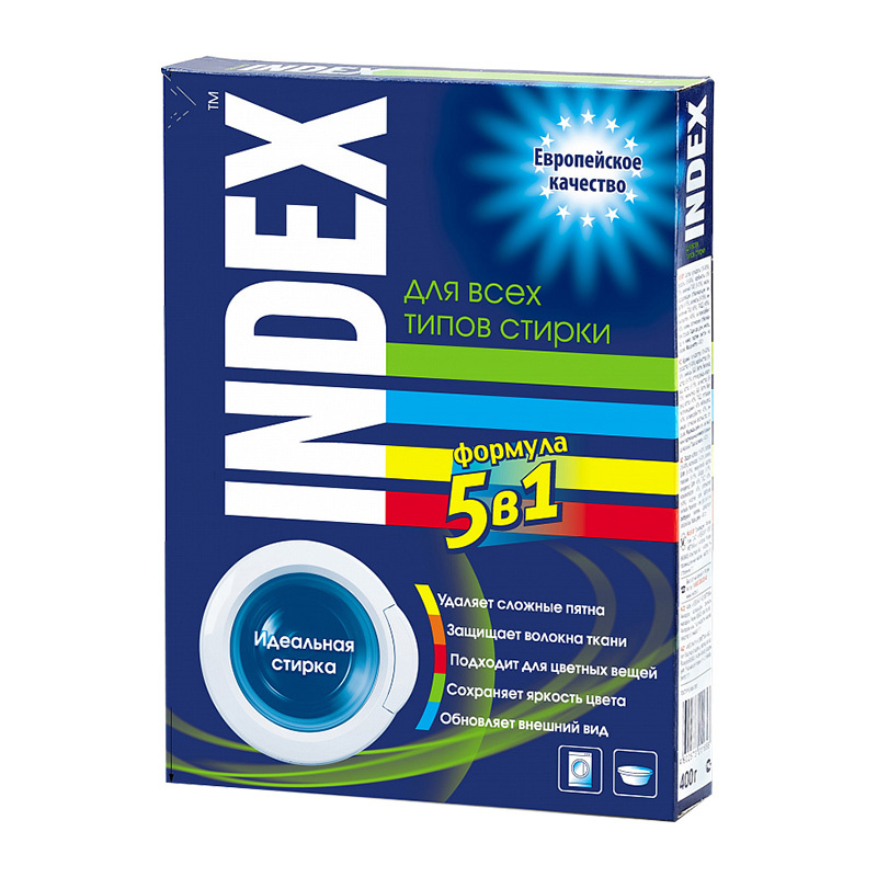 картинка Стиральный порошок INDEX 5 в 1, автомат, 400 г 