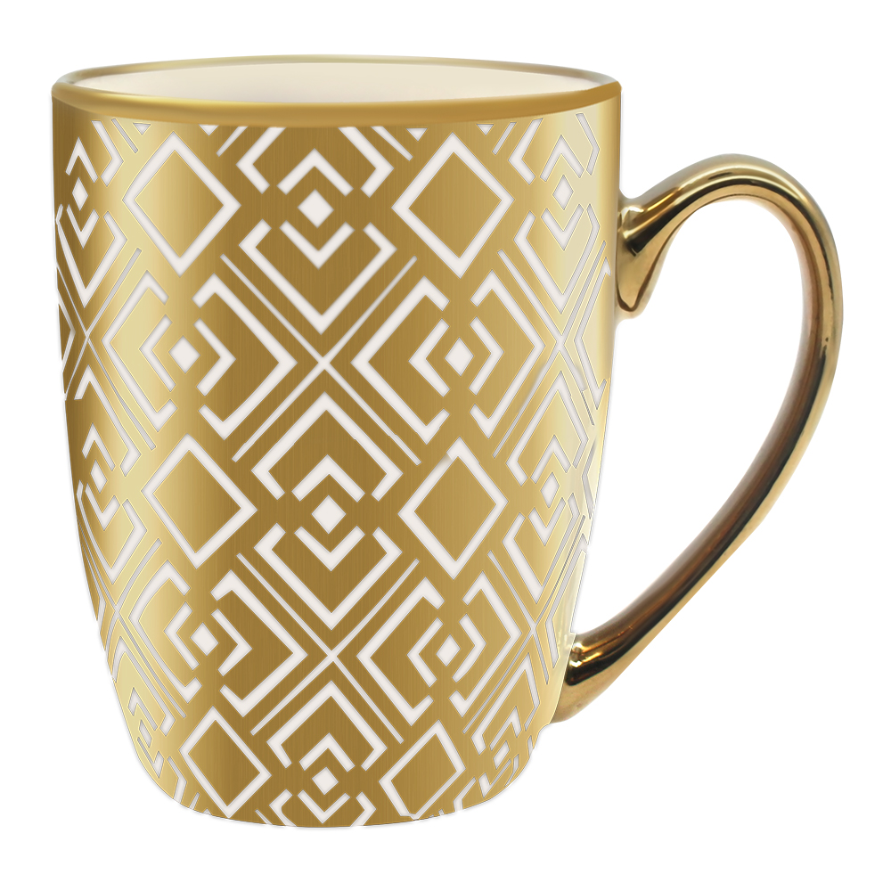 Кружка керамическая KKR-186 Золотой орнамент, 320 мл