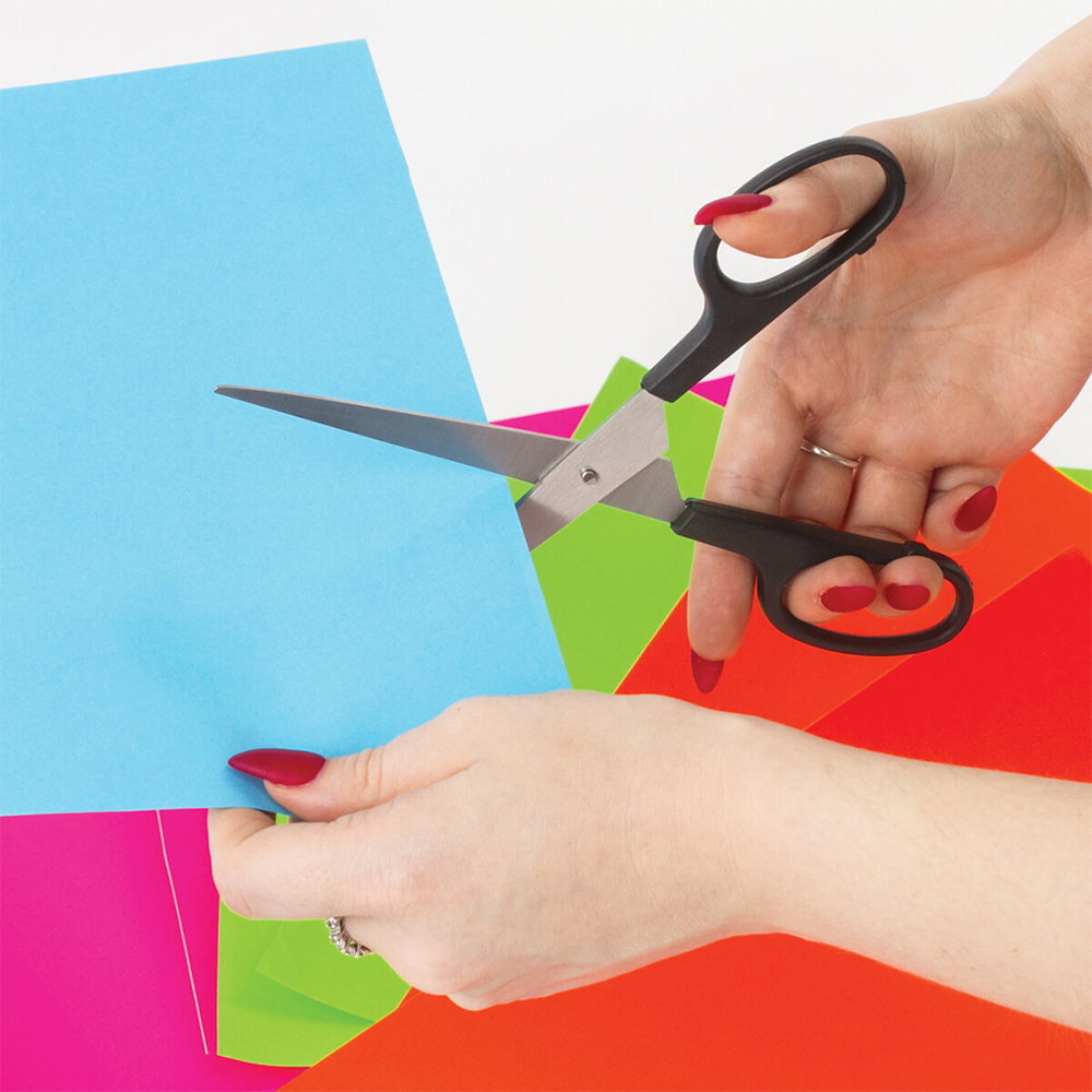 Ножницы канцелярские Brauberg 237096 Standard, 2-х сторонняя заточка, цвет: черный, 180 мм