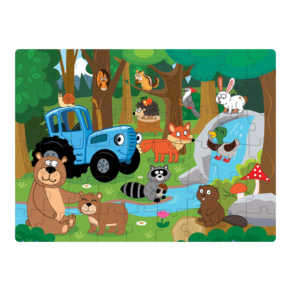 картинка Пазл Puzzle Time 10375013 Синий трактор: Лесные жители, 54 элемента 