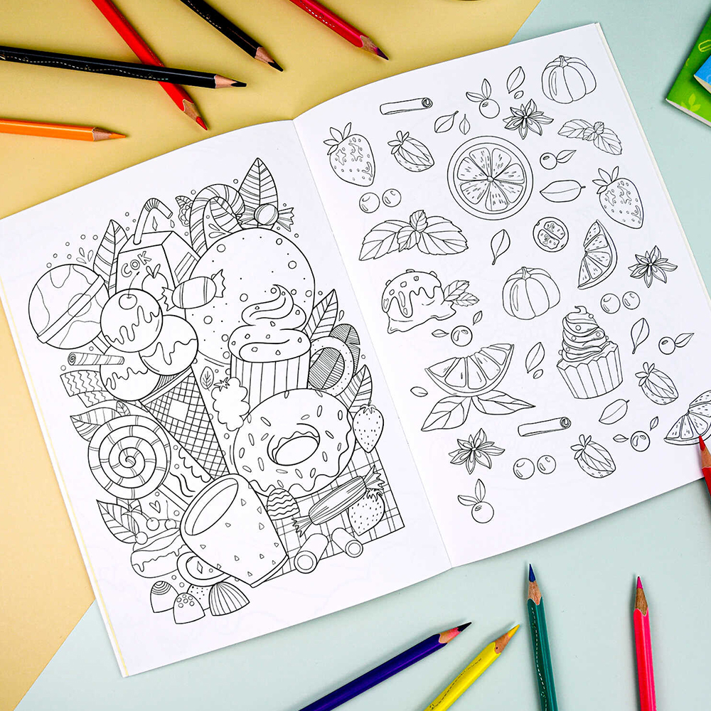 картинка Раскраска 67898 Единороги, с наклейками А5, 165*235 мм, 8 листов 