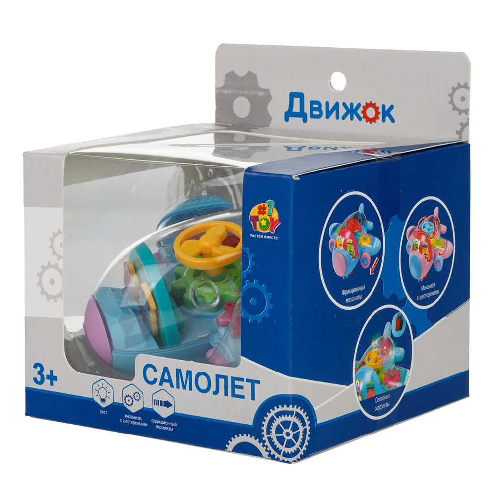 картинка Игрушка Т23914 Самолет, Движок, светящийся, фрикционный, в ассортименте 