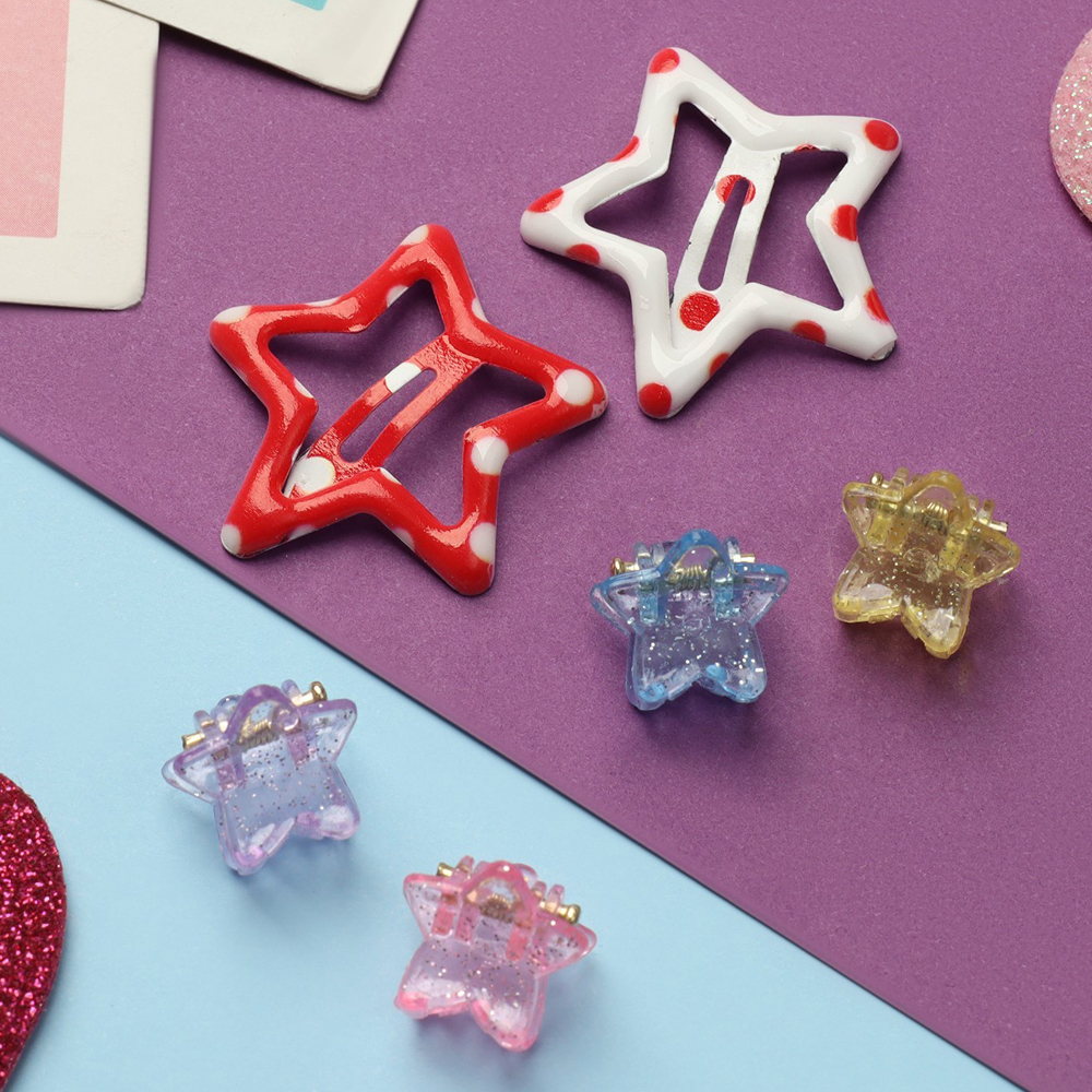 картинка Набор для волос 10072648 Маленькая звездочка (2 невидимки + 4 крабика), в ассортименте 