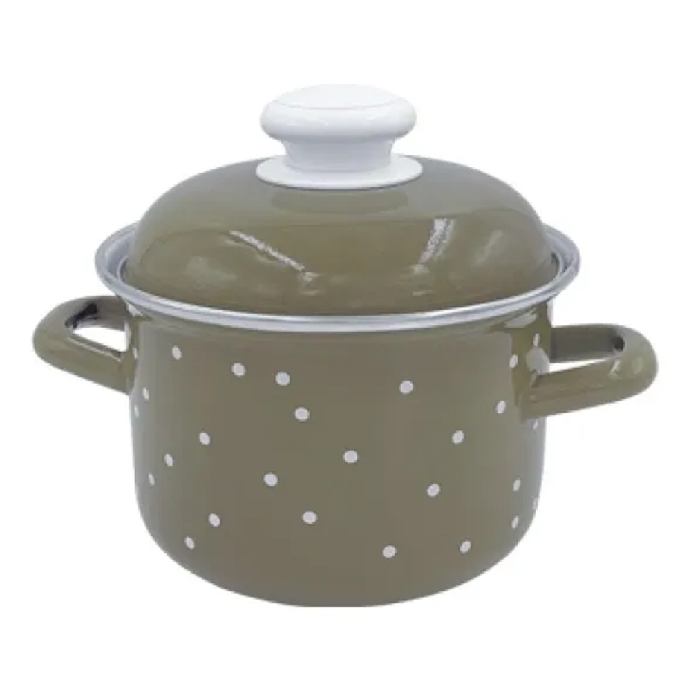 Кастрюля 1615АП2/8Кс эмалированная White dots кам-сер 4,5 л