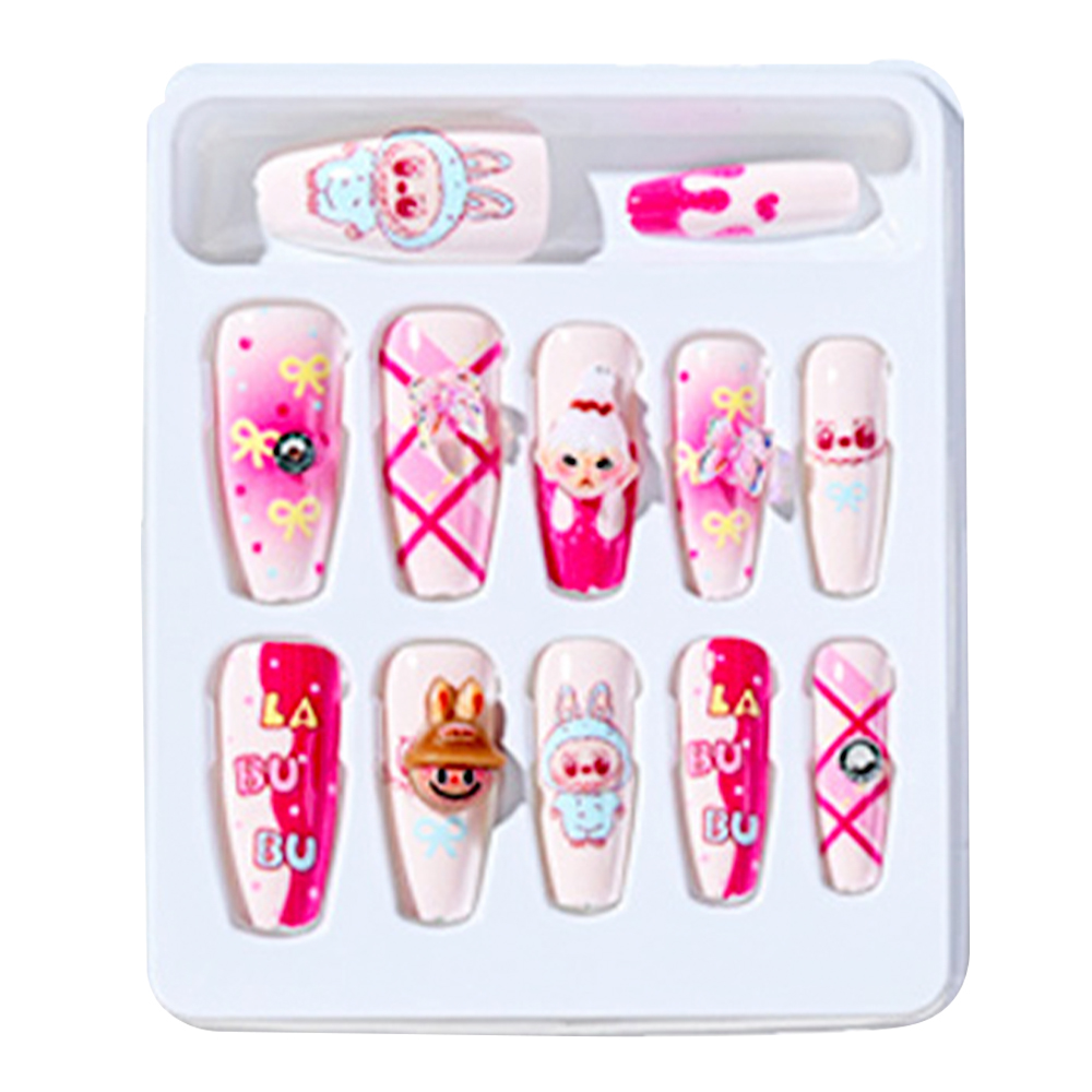 картинка Ногти накладные Зубастик M-20635, 6 дизайнов, 12 штук 