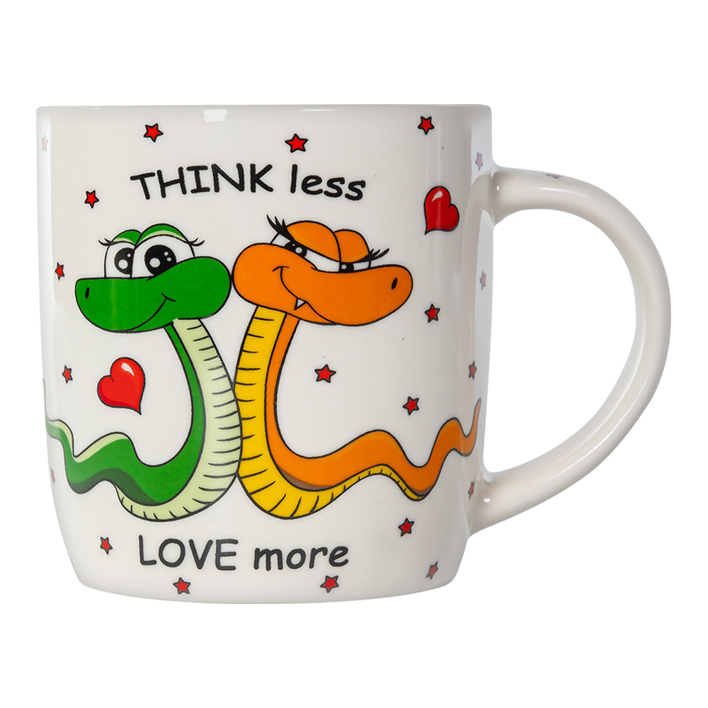 Кружка фарфоровая 246-08016 Для тебяю, 4 дизайна, 380 мл