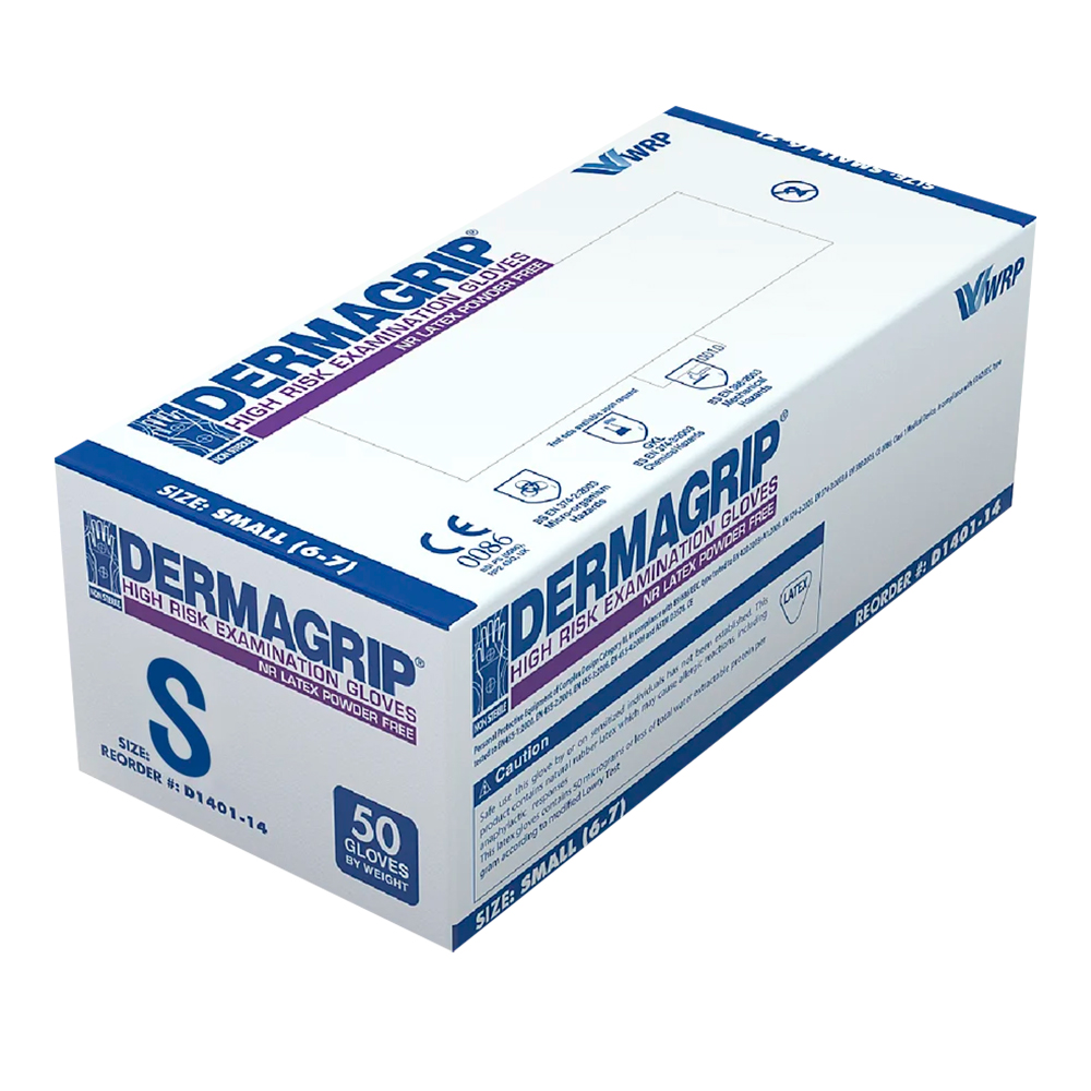 Перчатки хозяйственные латексные Dermagrip, размер S