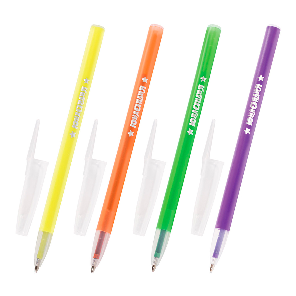 Ручка шариковая масляная Юнландия 142701 Неон толщина письма 0,5 мм, синий, 1 шт