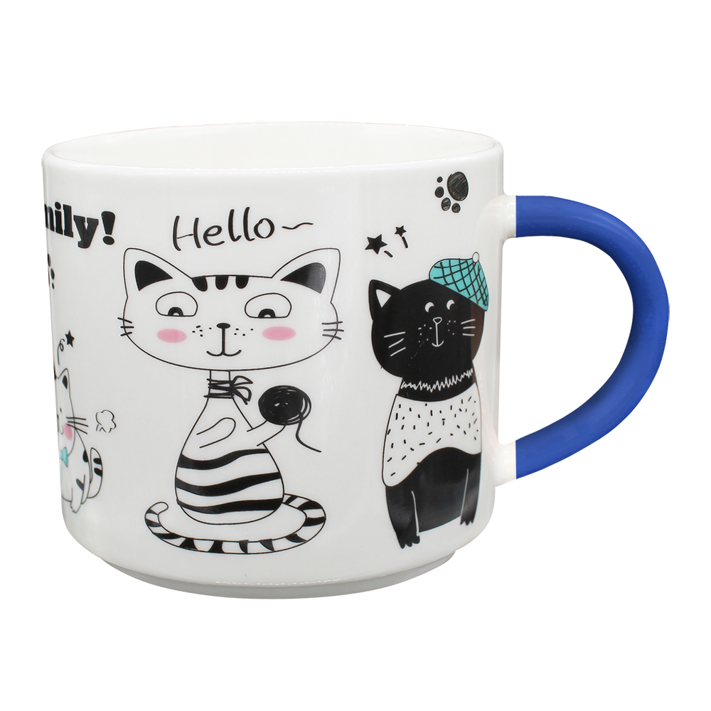 Кружка керамическая KKR-211-2 коты, в ассортименте, 430 мл