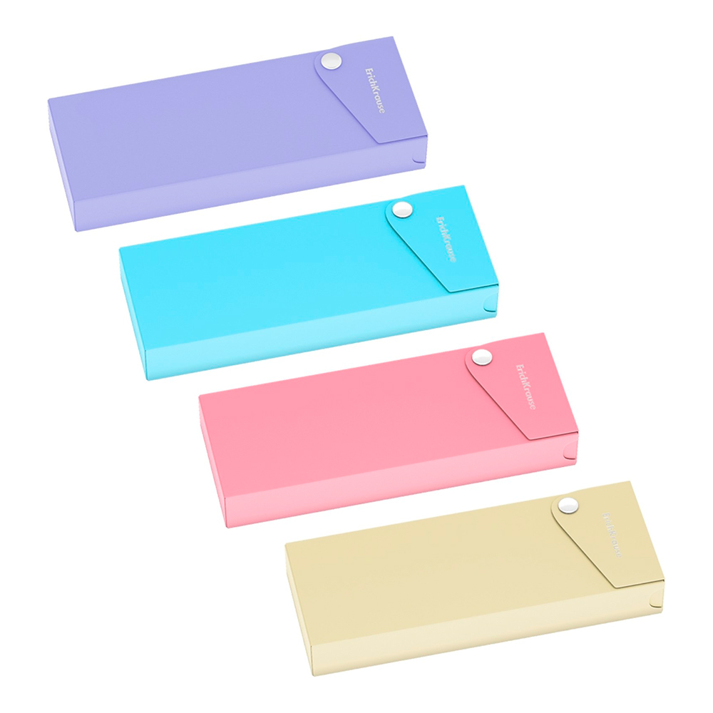 Пенал Erich Krause 4732368 Matt Pastel,футляр на кнопке пластиковый,цвет микс