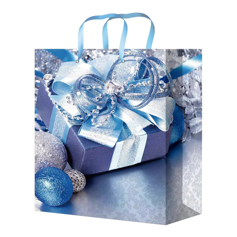 Пакет подарочный MS-625/626/627/628/629 Новогодний подарок 14*20*6,5 см, микс