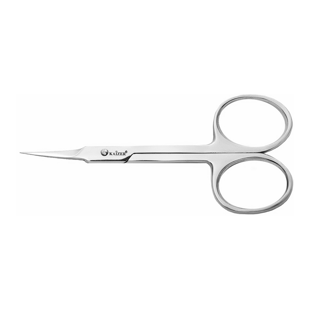 картинка Ножницы маникюрные Kaizer 404033 закругленные для кутикулы, лезвия 20 мм,, цвет матовое серебро 