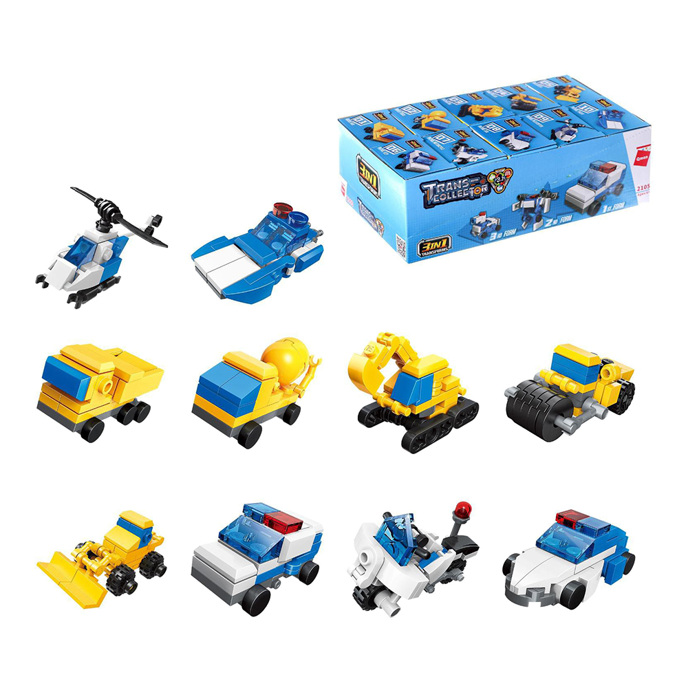 картинка Конструктор Qman 5195418 Транспорт, 10 видов, 30 - 36 деталей 