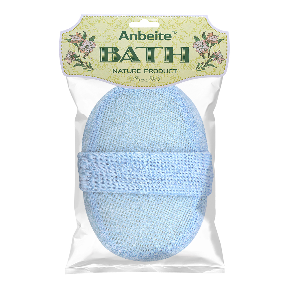 картинка Мочалка для тела из хлопка овальная с ручкой ММ03 