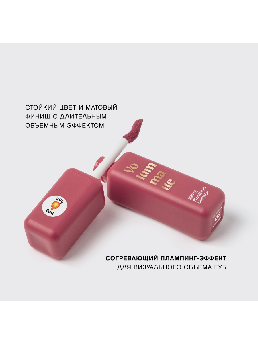 картинка Помада для губ Vivienne Sabo Volummatte матовая с плампингом, Терракотовый, тон 03 3 мл 
