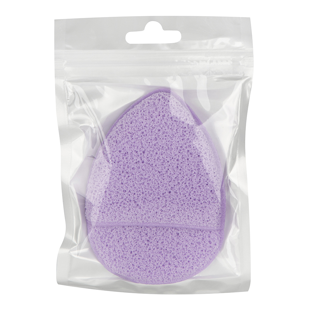 картинка Спонж для умывания 110892 капля, 9,5*7*1,5 см, фиолетовый 