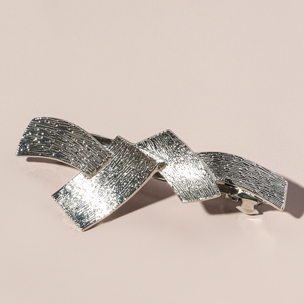 картинка Заколка-автомат для волос Queen Fair 3809858 Либерти, 7см, серебро 