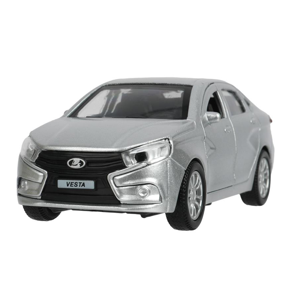 картинка Машина VESTA-12-GR Технопарк Lada Vesta, двери открываются, 11,5 см, металл, цвет: серый 
