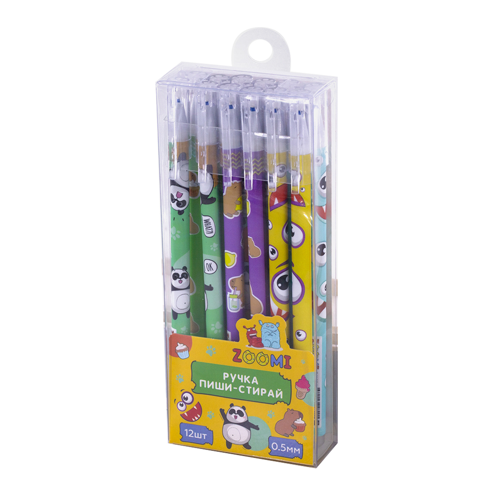 Ручка Zoomi ZM504 гелевая пиши-стирай, Капибары, 0,5 мм, синяя